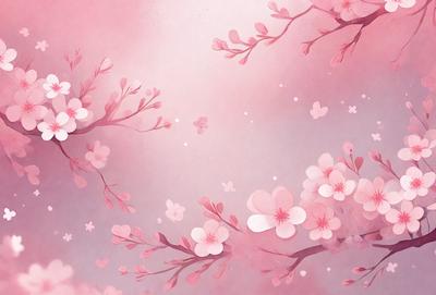 The primary subject of the image is a beautiful pink flower. The setting is a pink background, which adds to the overall mood of the image. The visual style is a combination of photo and digital art, creating a vibrant and lively atmosphere. The dominant colors are pink and white, which evoke feelings of warmth, love, and innocence.