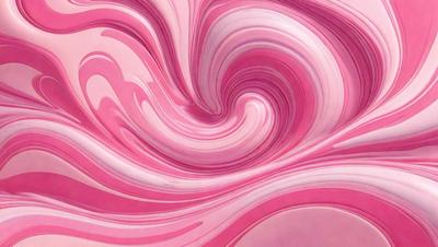 The primary subject of the image is a swirling, pink and white pattern. The setting is a pink background, and the visual style appears to be a digital art or illustration. The dominant colors in the image are pink and white, creating a vibrant and lively atmosphere.