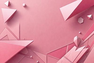 The primary subject of the image is a pink background with a pattern of triangles. The setting is a pink wall, and the visual style is digital art. The dominant colors are pink and white, creating a warm and inviting atmosphere.