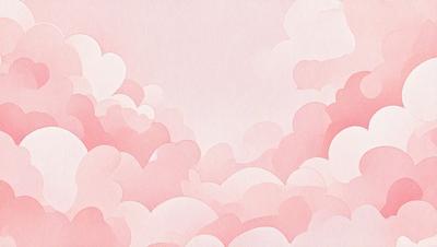 The primary subject of the image is a cloudy pink sky. The setting is a cloudy sky with a pink hue, creating a serene and calming atmosphere. The visual style is a combination of a photo and digital art, as it appears to be a painting or drawing of a cloudy sky. The colors and mood are predominantly pink, which gives the scene a warm and inviting feel.