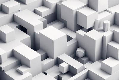 The primary subject of the image is a large, intricate, and detailed white geometric pattern. The pattern is composed of numerous small white squares, creating a visually striking and complex design. The setting or background of the image is a white surface, which provides a clean and minimalist backdrop for the pattern. The visual style of the image is a combination of digital art and illustration, as the pattern is created using a computer-generated design. The colors and mood of the image are predominantly white, giving it a clean,