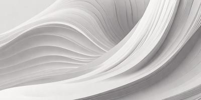 The primary subject of the image is a large, curved, and folded piece of white paper. The paper appears to be a sculpture or a piece of art, with a creative and intricate design. The setting is a white background, which highlights the paper sculpture and emphasizes its shape and texture. The visual style of the image is a combination of artistic expression and digital manipulation, creating a unique and captivating piece of art. The colors and mood of the image are predominantly white, which