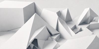 The primary subject of the image is a large, three-dimensional white mountain. The mountain is the main focus of the image, and it is depicted in a detailed and intricate manner. The setting is a white background, which provides a clean and minimalistic appearance. The visual style of the image is a combination of digital art and illustration, creating a realistic and captivating representation of the mountain. The colors and mood of the image are predominantly white, giving it a clean and serene atmosphere.