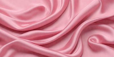 The primary subject of the image is a close-up of a pink fabric, possibly a silk material. The setting is a pink background, which complements the fabric's color. The visual style appears to be a photo, showcasing the fabric's texture and details. The colors and mood of the image are predominantly pink, creating a warm and inviting atmosphere.