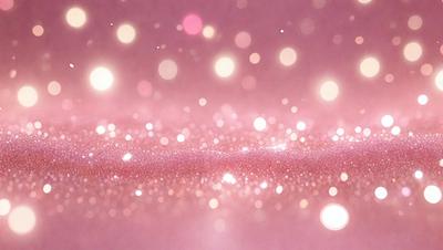 The primary subject of the image is a pink background with a pattern of glittering, sparkling lights. The setting is a pink surface, and the visual style appears to be a combination of a photo and digital art. The colors and mood of the image are predominantly pink, with a warm and inviting atmosphere.