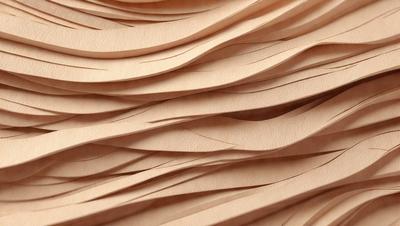 The primary subject of the image is a stack of brown paper, which is the main object, scene, or focus of the image. The setting is a table, and the visual style is a photo. The colors and mood of the image are warm and earthy, with the brown paper creating a natural and organic atmosphere.