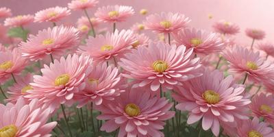 The primary subject of the image is a group of pink flowers, which are the main objects in the scene. The flowers are arranged in a pink and white bouquet, creating a visually appealing and vibrant display. The setting is a pink background, which adds to the overall mood and aesthetic of the image. The visual style of the image is a combination of photo and digital art, resulting in a realistic yet artistic representation of the flowers. The colors and mood of the image are pre