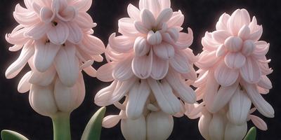 The primary subject of the image is a group of white flowers, likely tulips, with pink petals. They are arranged in a vase, creating a beautiful and elegant display. The setting is a dark background, which contrasts with the bright white flowers and pink petals, emphasizing their beauty. The visual style is a close-up of the flowers, showcasing their details and texture. The colors and mood of the image are predominantly white and pink, giving it a serene and peaceful