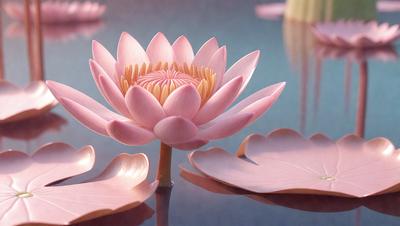 The primary subject of the image is a pink flower, which is the main focus of the scene. The flower is placed on a pink surface, which could be a painting, drawing, or digital art. The visual style of the image is artistic, with the flower being the center of attention. The colors and mood of the image are predominantly pink, creating a warm and inviting atmosphere.