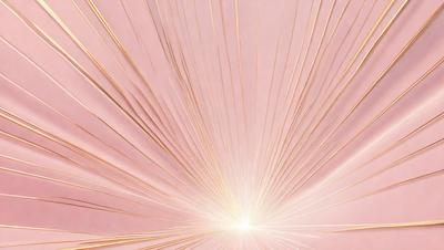 The primary subject of the image is a bright light source, possibly a sun or a light bulb, shining through a pattern of thin, golden strands. The setting is a pink background, which adds a warm and inviting atmosphere to the scene. The visual style of the image is a combination of photo and digital art, creating a unique and eye-catching effect. The colors and mood of the image are predominantly pink and warm, with the golden strands adding a touch of elegance and sophistic