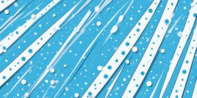 The primary subject of the image is a blue background with white snowflakes scattered across it. The setting appears to be a winter scene, possibly a painting or digital artwork. The visual style is a combination of digital art and illustration, creating a unique and eye-catching design. The dominant colors are blue and white, giving the image a calm and serene atmosphere.