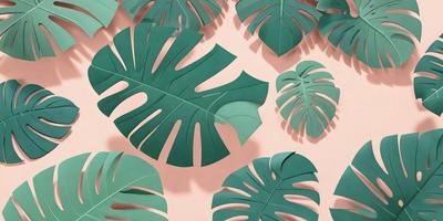 The image features a large collection of green leaves, possibly from a plant or a painting. The leaves are arranged in various positions, creating a visually appealing scene. The primary subject of the image is the green leaves, which are the main focus and the primary subject of the image. The setting is a pink background, which adds a contrasting color to the scene. The visual style of the image is a combination of photo and digital art, as it appears to be a painting or a digital artwork of leaves. The colors and m