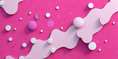 The primary subject of the image is a pink background with a pattern of white dots. The setting appears to be a pink surface, possibly a wall or a piece of artwork. The visual style of the image is a combination of digital art and illustration, creating a unique and eye-catching design. The dominant colors in the image are pink and white, giving it a warm and inviting atmosphere.