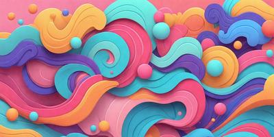 The primary subject of the image is a colorful, abstract artwork featuring a mix of pink, blue, and purple colors. The setting is a pink background, which adds to the vibrant atmosphere of the artwork. The visual style is a combination of digital art and illustration, creating a unique and eye-catching design. The colors and mood of the artwork are lively and energetic, making it an engaging and captivating piece of art.