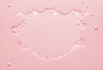 The primary subject of the image is a pink paper with a heart shape cut out of it. The setting is a pink background, and the visual style is a combination of a photo and digital art. The colors and mood of the image are predominantly pink, creating a warm and inviting atmosphere.