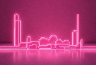 The primary subject of the image is a pink neon heart shape. The setting is a pink background, which creates a visually striking contrast with the heart. The visual style is a digital art or illustration, as the heart is depicted in a stylized manner. The colors and mood of the image are predominantly pink, creating a warm and inviting atmosphere.