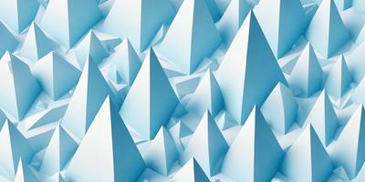 The primary subject of the image is a large number of white triangular shapes, which are arranged in a visually appealing manner. The setting is a blue background, which adds a sense of depth and contrast to the scene. The visual style of the image is a combination of digital art and illustration, creating a unique and eye-catching pattern. The colors and mood of the image are predominantly white and blue, giving it a clean, fresh, and soothing atmosphere.