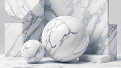 The primary subject of the image is a white marble ball, which is the main object in the scene. The setting is a white marble surface, which serves as the backdrop for the ball. The visual style of the image is a photo, capturing the details of the marble ball. The colors and mood of the image are predominantly white, giving it a clean and elegant appearance.
