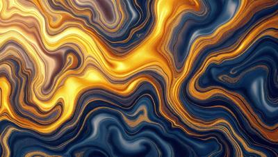 The primary subject of the image is a blue and gold patterned surface, which appears to be a piece of art or a decorative item. The setting is a room with a blue and gold wall, and the visual style is a combination of digital art and illustration. The dominant colors in the image are blue and gold, creating a warm and inviting atmosphere.