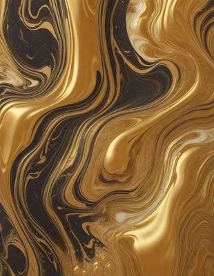 The primary subject of the image is a close-up of a gold-colored, swirling pattern on a surface. The setting appears to be a wall or a piece of artwork, with a gold-colored background. The visual style of the image is a close-up of the gold pattern, which gives it a textured and intricate appearance. The colors and mood of the image are predominantly gold and warm, creating a sense of luxury and elegance.