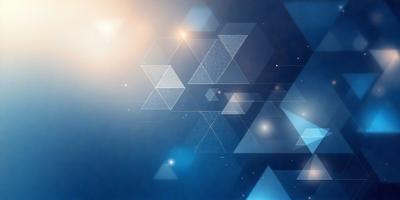 The primary subject of the image is a blue background with a pattern of triangles. The setting appears to be a space or an abstract environment. The visual style of the image is digital art, as it features a geometric pattern and a blue color scheme. The overall atmosphere of the image is calm and serene, with the triangles creating a sense of depth and dimension.