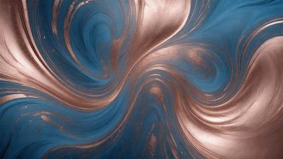 The primary subject of the image is a blue and gold swirl pattern. The setting is a blue background, and the visual style appears to be a digital art or illustration. The dominant colors are blue and gold, creating a vibrant and lively atmosphere.