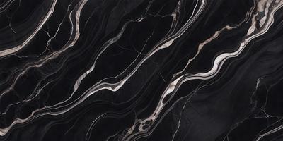 The primary subject of the image is a black and white marble tile. The setting is a black and white marble wall, which serves as the background. The visual style is a close-up of the marble tile, showcasing its intricate patterns and textures. The colors and mood of the image are predominantly black and white, giving it a classic and elegant appearance.