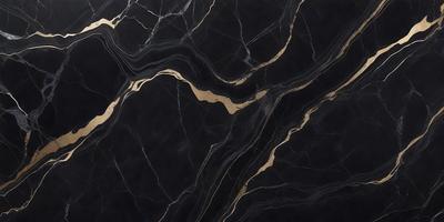 The primary subject of the image is a marble countertop with a gold-colored design. The setting is a kitchen, and the visual style is a close-up of the marble countertop. The colors and mood of the image are predominantly black and gold, giving it a luxurious and elegant appearance.