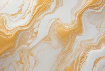 The primary subject of the image is a marble wall with a gold and white color scheme. The setting is a room with a white background, and the visual style is a close-up of the marble wall. The colors and mood of the image are elegant and sophisticated, with the gold and white tones creating a luxurious and refined atmosphere.