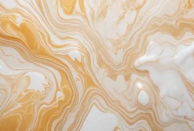 The primary subject of the image is a marble-like pattern, which is the main object, scene, or focus of the image. The setting or background features a white and gold marble-like pattern, which gives the image a luxurious and elegant appearance. The visual style of the image is a close-up of the marble-like pattern, showcasing its intricate details. The colors and mood of the image are predominantly white and gold, creating a sense of sophistication and refinement