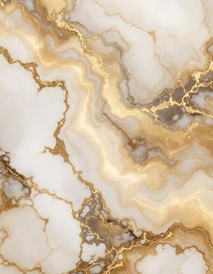 The primary subject of the image is a marble surface with gold veins. The setting is a room with a marble wall, and the visual style is a close-up of the marble wall. The colors and mood of the image are warm and luxurious, with the gold veins adding a touch of sophistication.