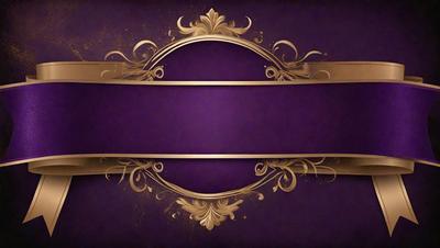 The primary subject of the image is a decorative frame with a purple background. The frame is adorned with gold accents and features a design that resembles a flower. The setting is a purple background, which complements the gold accents and adds to the overall aesthetic of the frame. The visual style of the image is a combination of digital art and illustration, creating a unique and eye-catching design. The colors and mood of the image are predominantly purple and gold, giving