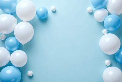 The primary subject of the image is a wall with a blue background. The setting is a room with a blue wall, and the visual style is a photo. The dominant colors are blue and white, creating a calm and serene atmosphere.