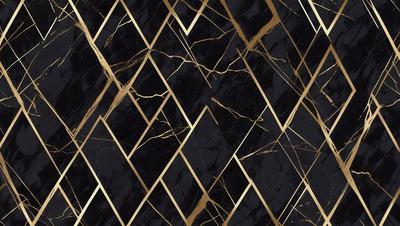The primary subject of the image is a black and gold marble pattern. The setting is a black and gold marble wall, which serves as the background. The visual style is a close-up of the marble pattern, showcasing the intricate details of the design. The colors and mood of the image are predominantly black and gold, giving it a luxurious and elegant appearance.
