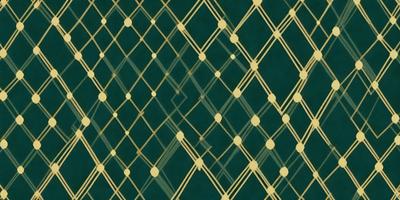 The primary subject of the image is a patterned green fabric with gold dots. The setting is a close-up of the fabric, showcasing the intricate design. The visual style is a detailed, textured pattern, which gives the image a unique and artistic appearance. The colors and mood of the image are predominantly green and gold, creating a warm and inviting atmosphere.