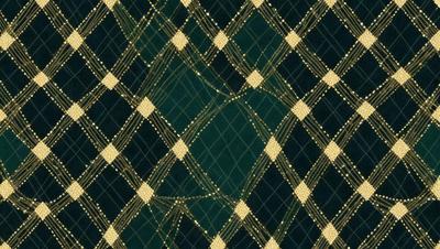 The primary subject of the image is a patterned fabric with a checkered design. The setting is a close-up view of the fabric, showcasing its intricate details. The visual style is a combination of digital art and illustration, creating a unique and eye-catching pattern. The colors and mood of the image are predominantly green and blue, giving it a calm and soothing atmosphere.