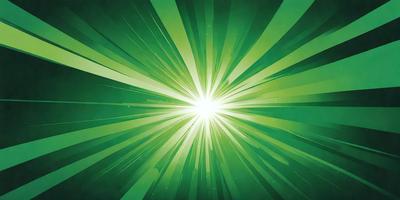 The primary subject of the image is a bright, colorful, and vibrant green light. The light appears to be a sunburst or a bright star, with a yellow center and green surround. The setting is a green background, which complements the light and adds to the overall atmosphere. The visual style of the image is a combination of digital art and illustration, creating a dynamic and eye-catching scene. The colors and mood of the image are lively and energetic, with the green light serving as