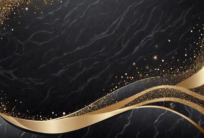 The primary subject of the image is a gold ribbon or stream of gold, which is the main focus of the image. The setting is a black background, which contrasts with the gold ribbon. The visual style is a digital art or illustration, as the gold ribbon is depicted in a stylized manner. The colors and mood of the image are predominantly gold and black, creating a sense of elegance and sophistication.