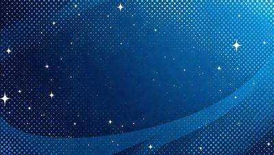 The primary subject of the image is a blue background with a pattern of white stars. The setting is a night sky, and the visual style is a digital art or illustration. The dominant colors are blue and white, creating a calm and serene atmosphere.