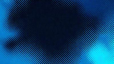 The primary subject of the image is a blue background with a pattern of white dots. The setting appears to be a dark room, and the visual style is a combination of a photo and a digital art. The dominant colors are blue and white, creating a calm and serene atmosphere.