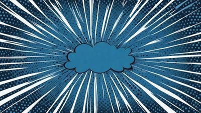 The primary subject of the image is a blue cloud with a white outline. The cloud is floating in a blue sky, which serves as the setting. The visual style of the image is digital art, as it appears to be a digital illustration or drawing. The dominant colors in the image are blue and white, creating a calm and serene atmosphere.