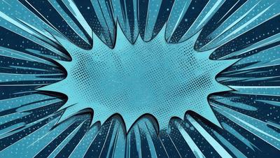 The primary subject of the image is a blue background with a white and black comic book-style Batman symbol. The setting is a blue and white background, which creates a contrast with the Batman symbol. The visual style is a comic book illustration, giving the image a dynamic and artistic appearance. The colors and mood of the image are predominantly blue and white, with the Batman symbol adding a touch of black and white.