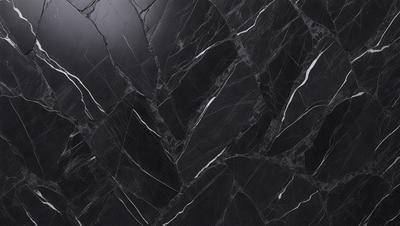 The primary subject of the image is a black and white marble tile. The setting is a dark room, and the visual style is a close-up of the tile. The colors and mood of the image are predominantly dark, with the black and white marble tile being the main focus.