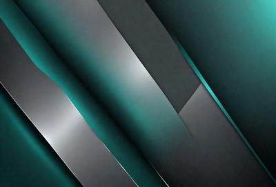 The primary subject of the image is a large, shiny, metallic surface. The setting is a dark room, and the visual style appears to be a combination of photo and digital art. The dominant colors are blue and silver, creating a cool and modern atmosphere.