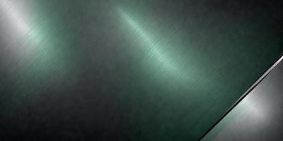 The primary subject of the image is a green metal surface, which appears to be a metal wall or a metal sheet. The setting is a dark room, and the visual style is a close-up of the metal surface. The colors and mood of the image are predominantly green, giving it a calm and serene atmosphere.
