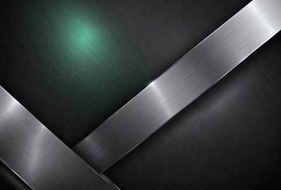 The primary subject of the image is a metal piece, possibly a piece of silver or a metal bar, with a green light shining on it. The setting is a black background, which contrasts with the metal piece and the green light. The visual style appears to be a close-up of the metal piece, with the green light illuminating it. The colors and mood of the image are predominantly dark, with the green light providing a touch of brightness and contrast.