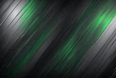 The primary subject of the image is a green and black striped pattern. The setting is a dark background, which contrasts with the bright green stripes. The visual style appears to be a digital art or illustration, as the pattern is intricate and detailed. The colors and mood of the image are predominantly dark and moody, with the green stripes providing a touch of brightness and contrast.