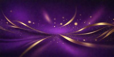 The primary subject of the image is a purple background with gold swirls. The setting is a purple background with gold swirls, and the visual style is a digital art or illustration. The dominant colors are purple and gold, creating a mood of elegance and sophistication.