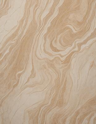 The primary subject of the image is a marble-like surface with a patterned texture. The setting is a room with a wooden floor, and the visual style appears to be a combination of a photo and a digital art or illustration. The colors and mood of the image are predominantly earthy tones, giving it a natural and elegant appearance.