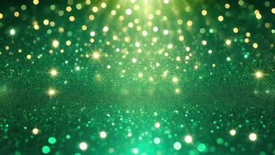The primary subject of the image is a bright green background with a pattern of green and white lights. The setting appears to be a dark room, and the visual style is a close-up of the green and white lights. The colors and mood of the image are vibrant and lively, creating a sense of energy and excitement.